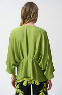 Hammered Satin Peplum Top