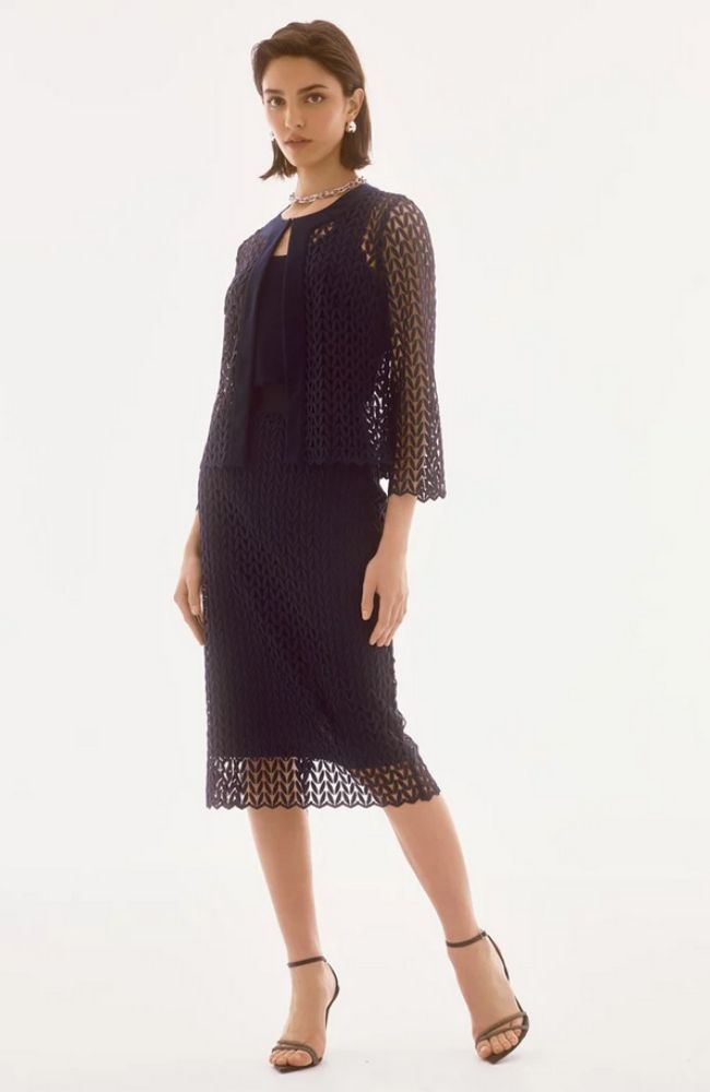 Guipure Lace Pencil Skirt