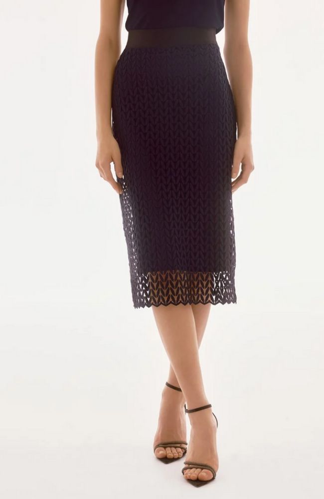 Guipure Lace Pencil Skirt