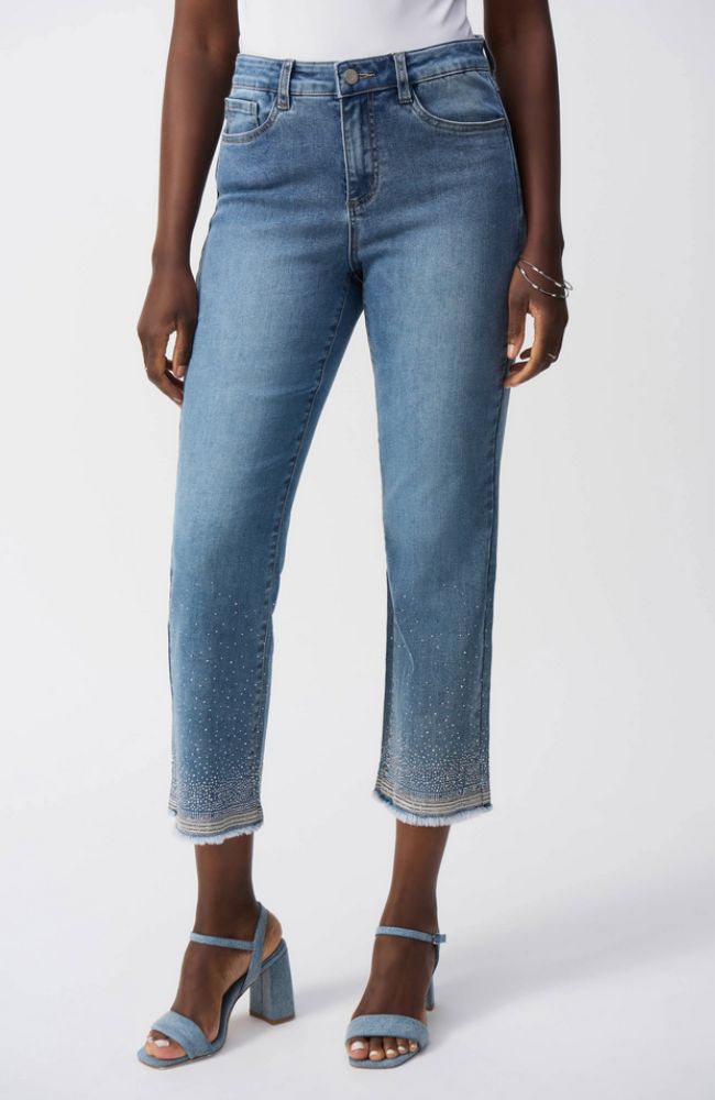 Straight Fit Crop Stretch Jean