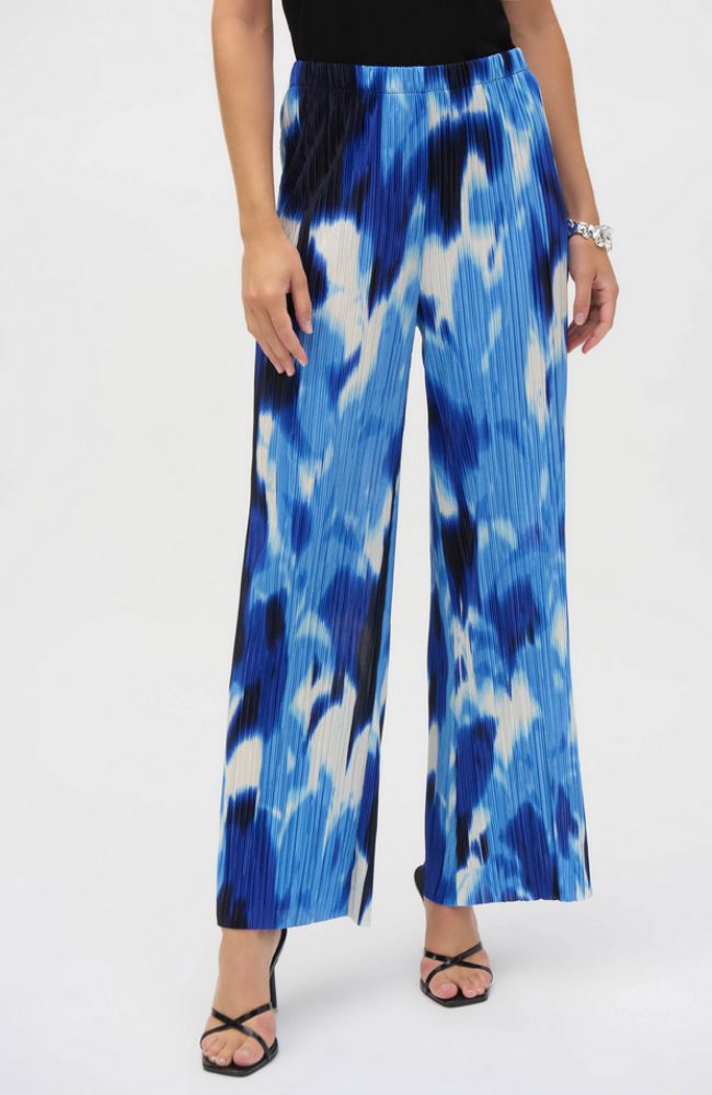 Pleated Tropical Print Wide-Leg Pants – shoprodeodrive