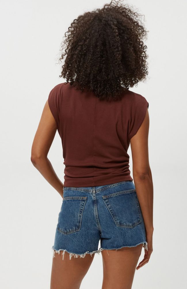 Amara Mock Neck Power Shoulder Top