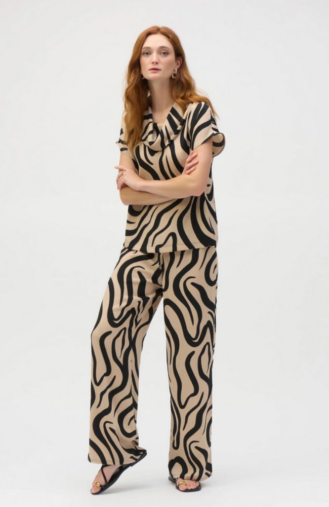 Gauze Abstract Cowl Neck Top – shoprodeodrive