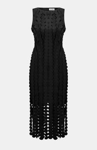 Scuba Knit Sheath Dress with Circle Fringes