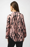 Recycled Satin Animal Print Draped Top