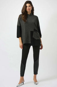 Heavy Knit and Leatherette Pull On Legging