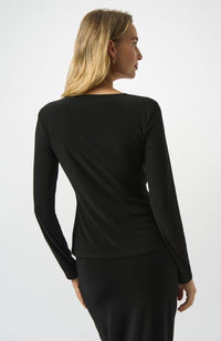 Silky Knit Fitted Wrap Top