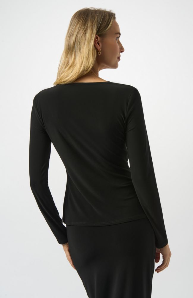 Silky Knit Fitted Wrap Top