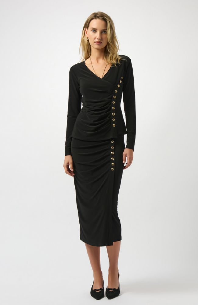 Silky Knit Fitted Wrap Top