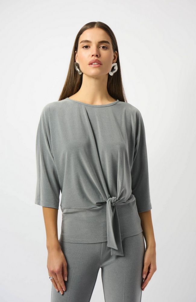 Knit Boxy Top with Knot Detail