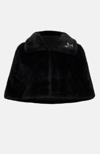 Faux Fur Cape with Crystal Brooch