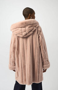 Faux Fur Reversible Hooded Coat