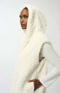 Faux Fur Textured Stripe Vest