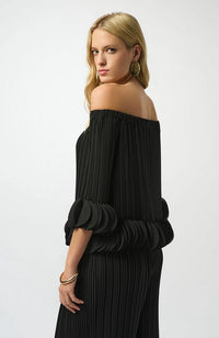 Georgette Off Shoulder Pleated Top