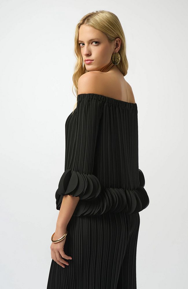 Georgette Off Shoulder Pleated Top