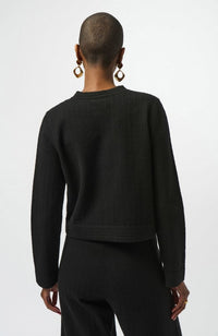 Sweater Knit Crew Neck Jacket