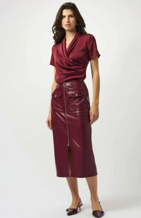 Leatherette Long Pencil Skirt