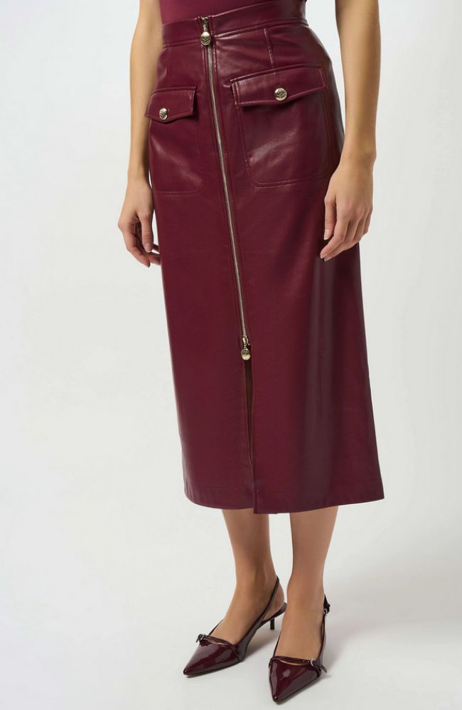 Leatherette Long Pencil Skirt