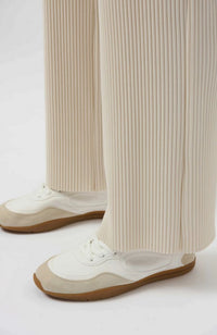 Pleated Scuba Crepe Wide Pants