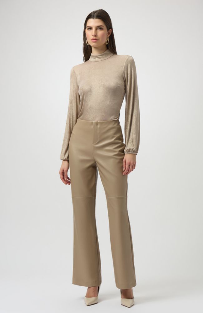 Leatherette Wide Leg Pants