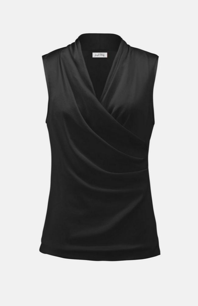Satin & Silky Knit Wrap Top