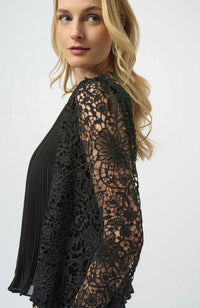 Pleated Top Floral Lace Sleeves