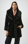 Faux Fur Shawl Collar Coat