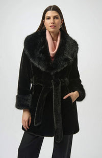 Faux Fur Shawl Collar Coat
