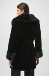 Faux Fur Shawl Collar Coat