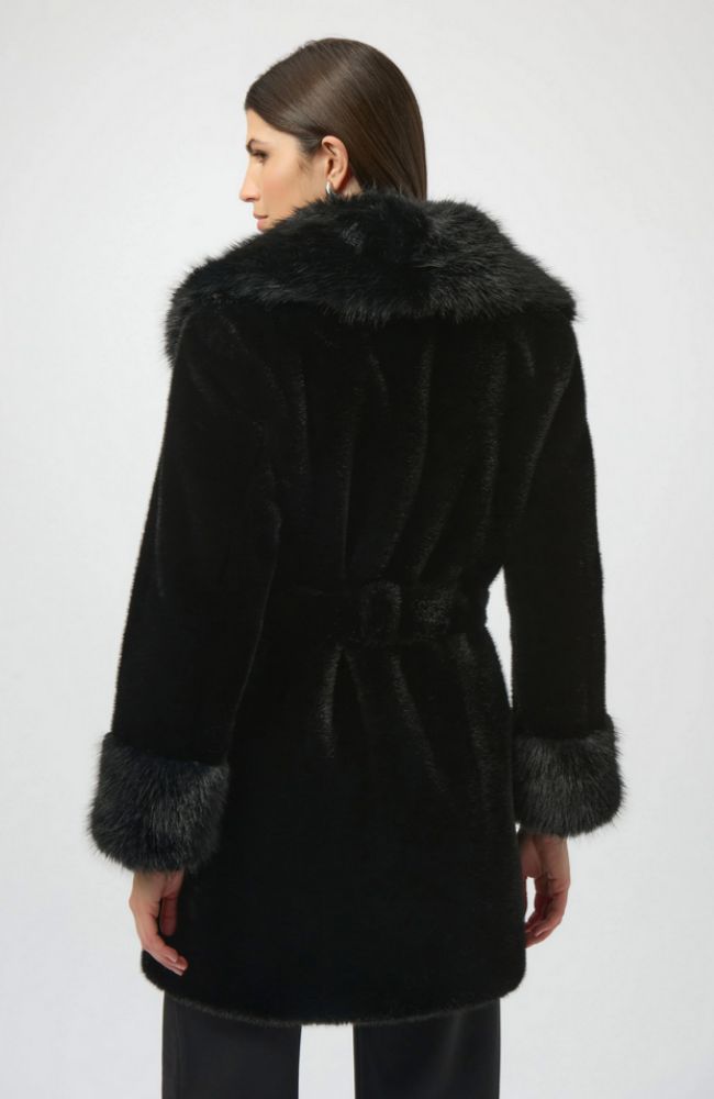 Faux Fur Shawl Collar Coat