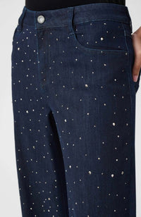 Classic Rhinestone Wide-Leg Jeans
