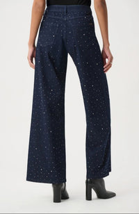 Classic Rhinestone Wide-Leg Jeans