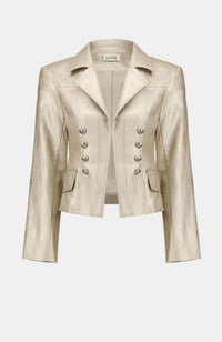Leatherette Notched Collar Jkt