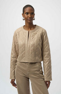 Suede Diamond Quilt Stud Jacket