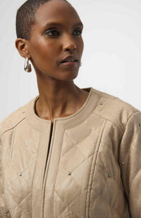 Suede Diamond Quilt Stud Jacket