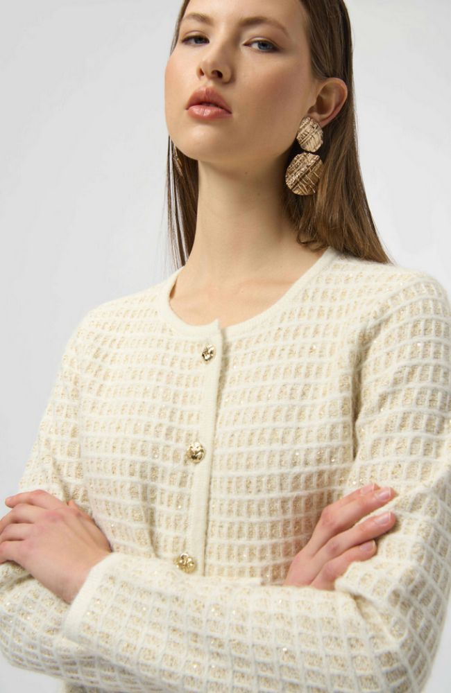 Sequin Cardigan Gold Buttons