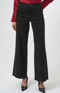 Wide Leg Jeans with Rhinestones