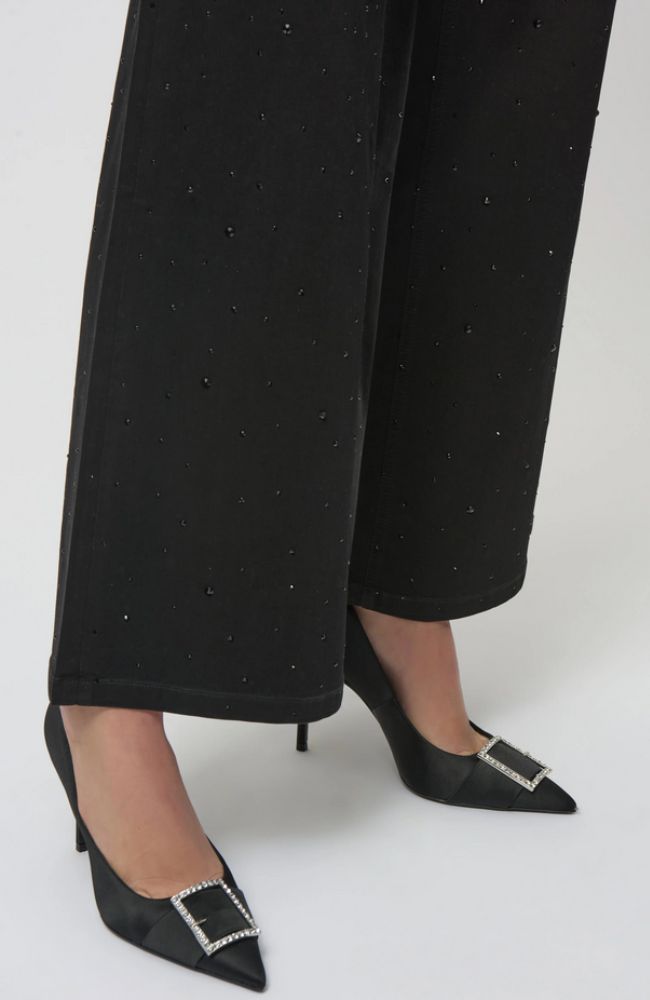 Wide Leg Jeans with Rhinestones