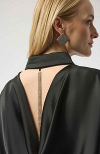 Satin Blouse Back Cowl Neck