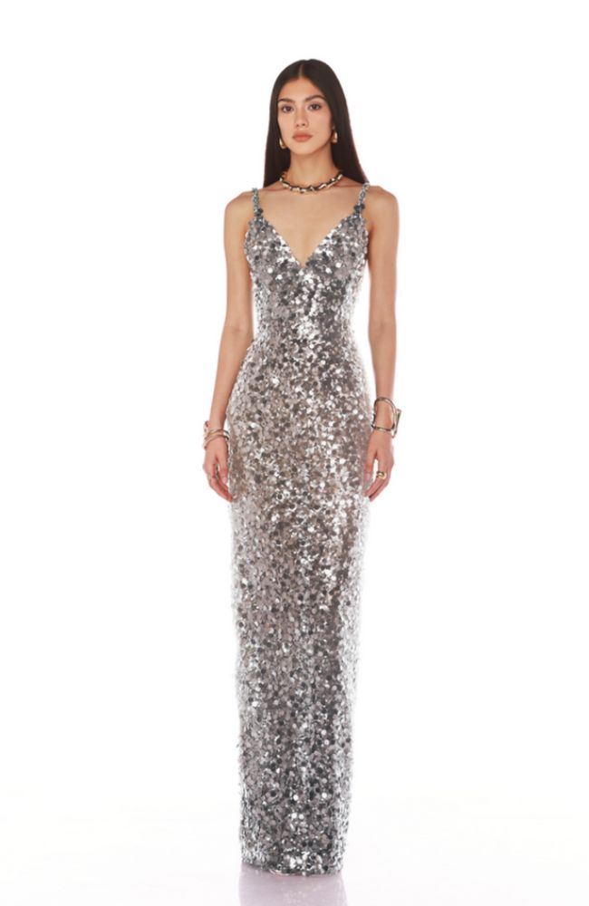 Allegra Silver Maxi Dress