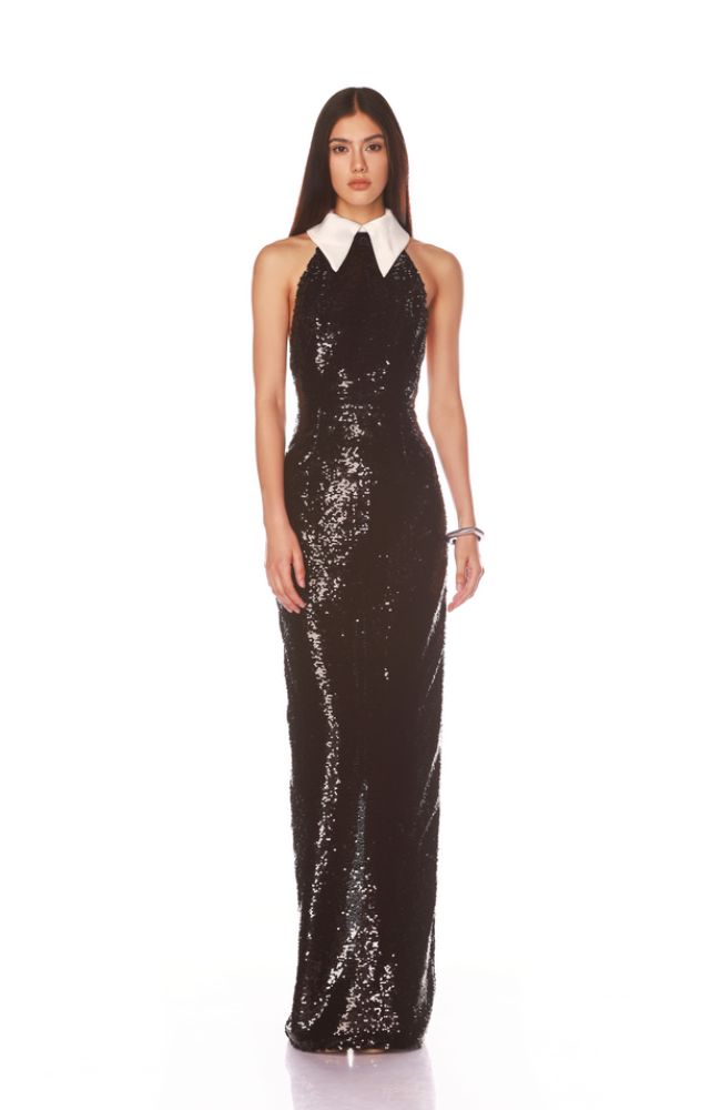 Wednesday Sequin Halterneck Gown