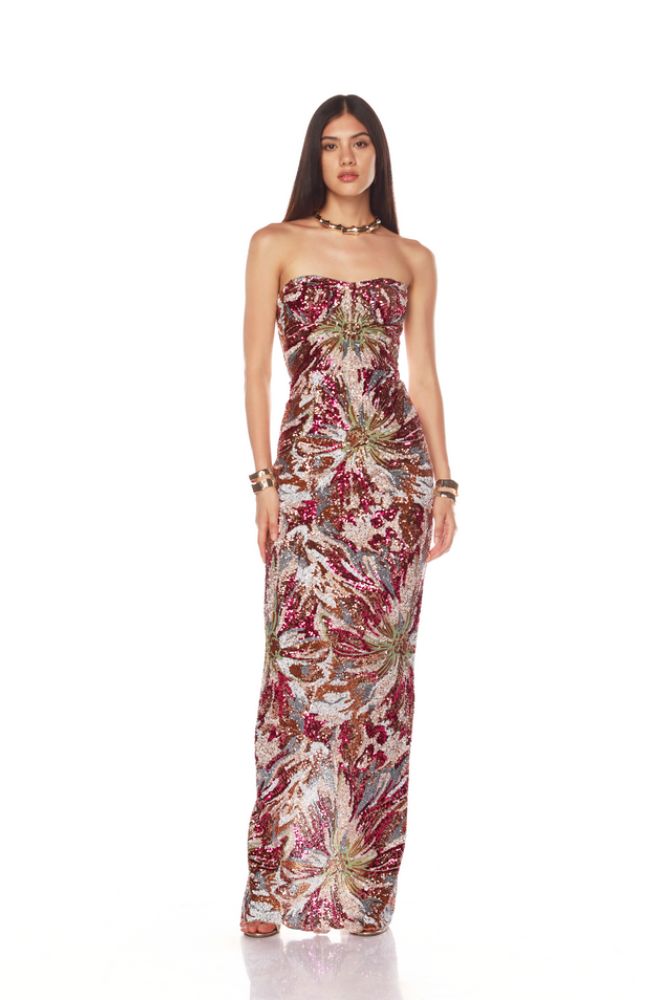 Dahlia Fuchsia Multi Maxi Dress