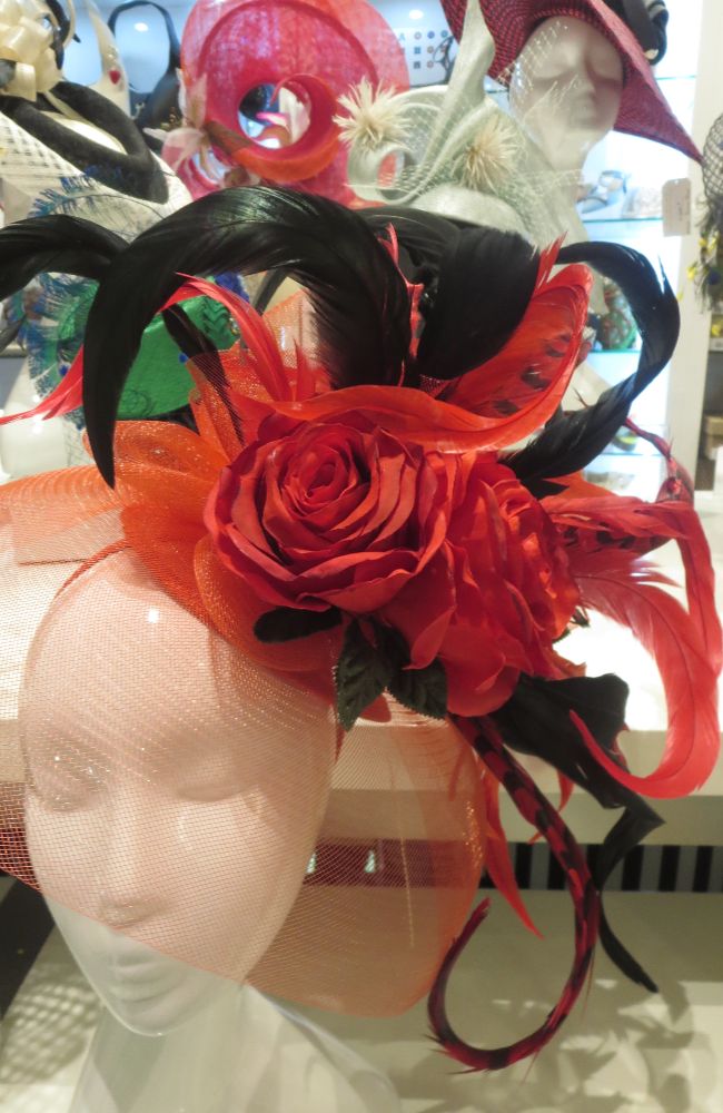 Scarlet Masquerade Fascinator