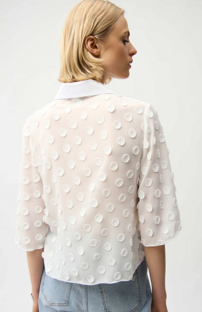 3D Dot Jacquard Boxy Blouse