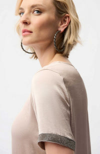 Satin Top with Rhinestone Details
