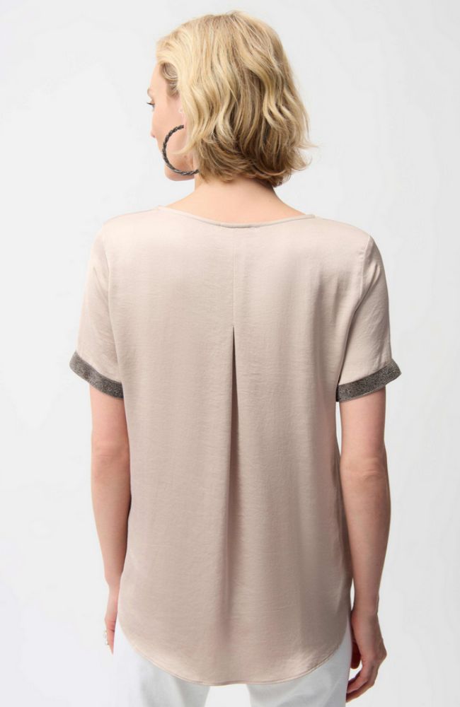 Satin Top with Rhinestone Details