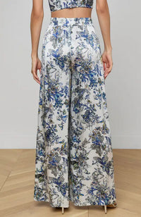 Lillian Wide Leg Pant Gray Watercolor Butterfly