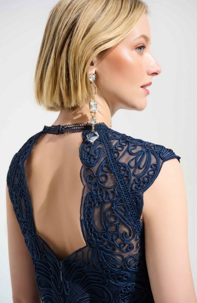 Guipure Soutache Trumpet Dress