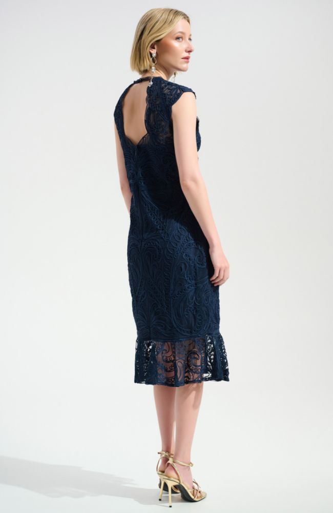 Guipure Soutache Trumpet Dress