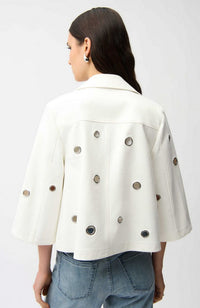 Foiled Faux Suede Swing Grommet Jacket